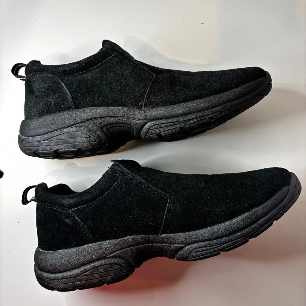 Earth Shoe Gannon 6 Slip On Men Size 10 Black Suede Leather Casual Loafers
